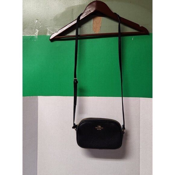 Coach Black Leather Crossbody Bag F 35940 - Picture 1 of 11